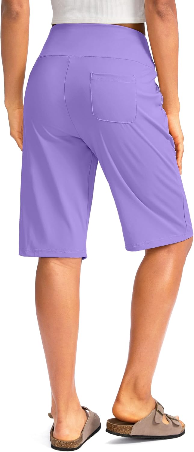 G Gradual Women's 12" Bermuda Long Shorts with Pockets High Waisted Stretch Knee Length Shorts for Women Summer Walking thumbnail