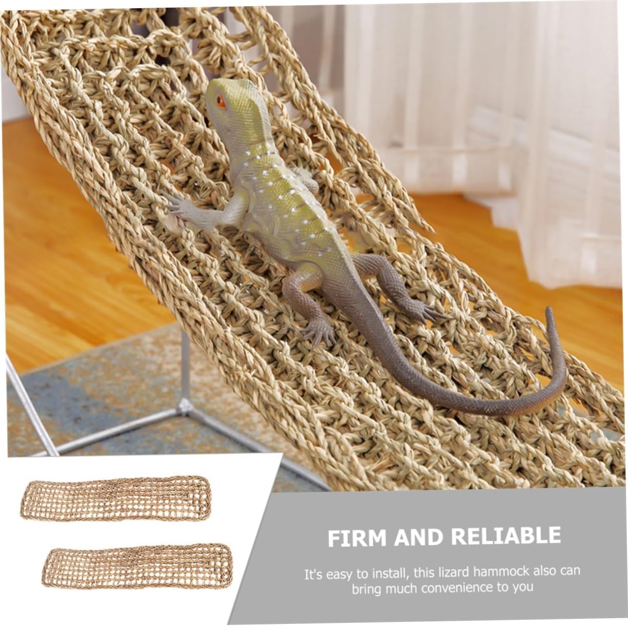 2Pcs Reptile Hammocks for Lizards and Bearded Dragons Seagrass Climbing Beds for Snakes Geckos and Iguanas Vertical Space for Pet Cushions