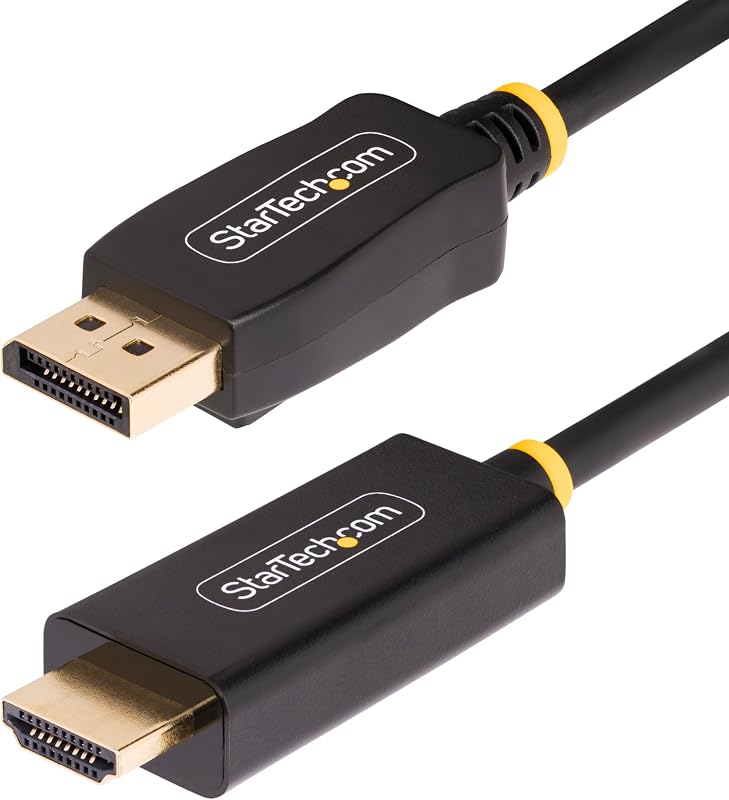 StarTech 15ft Active DP to HDMI 2.0b Cable, 4K 60Hz, HDR | 4:4:4 RGB, 8-bit dithering, 7.1ch audio, HDCP 1.4/2.3, Backward compatible with 4K 30Hz, DisplayPort to HDMI 2.0b, 1080p