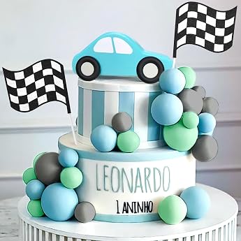 Roaring Good Time Racing Car Cake Decoration Car Cake Topper Two Quick Cake Toppers Checked Flag Cake Decoration Growing Up Two Quick Birthday Decoration for Birthday Decoration