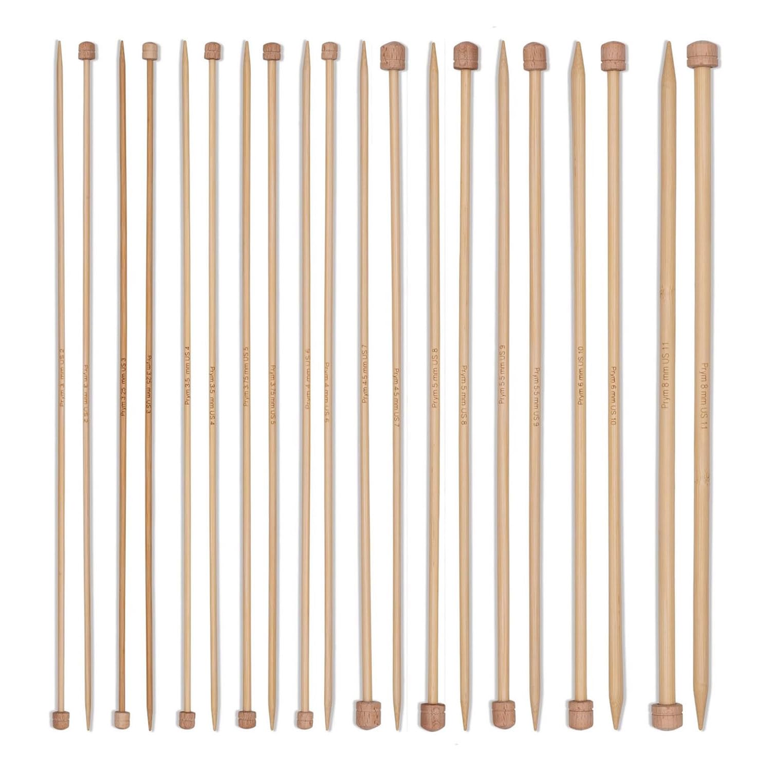 Prym 222930 Lot d'aiguilles à tricoter en bambou Vert 3,0-8/33