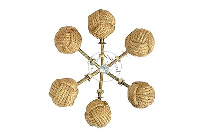 Jute Rope Shelves/Cabinet Drawer Pulls Knobs (6) an