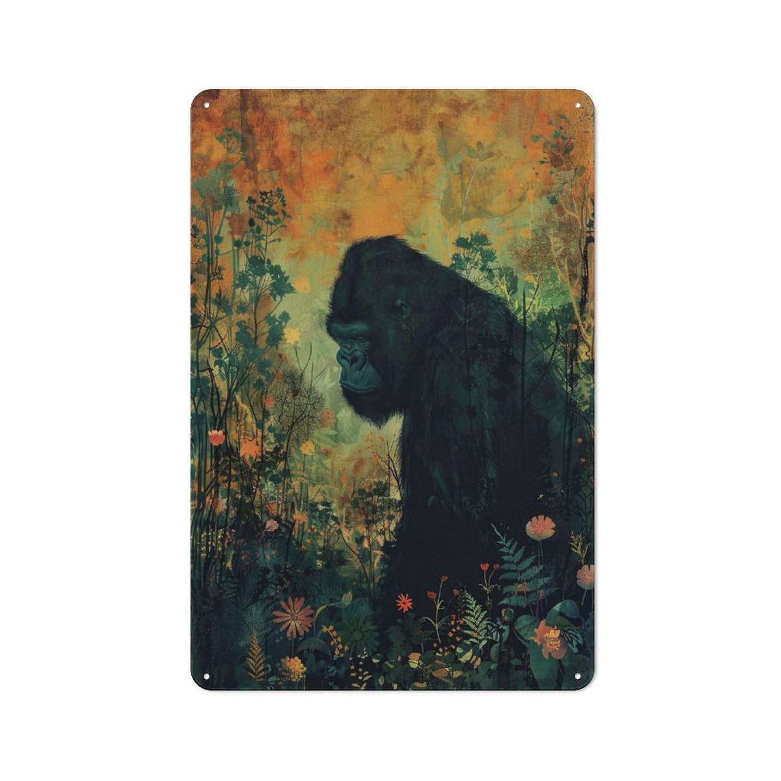 Junmoney Jungle Sentinel Metal Wall Sign 30X20cm, Retro Decor For Hallway Wall, For Wall Display Collectors