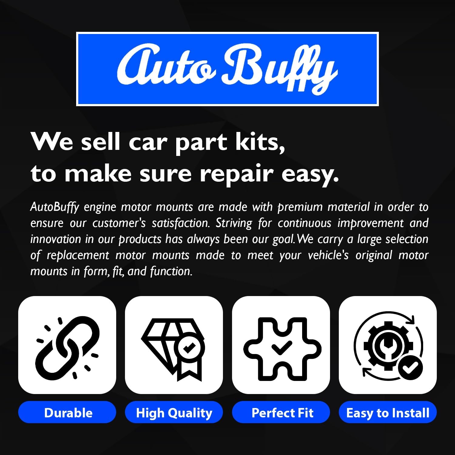 AutoBuffy Engine & Transmission Mount Set, 4PCS - Durable Engine Mount - Perfect Fit for 2000-2005 Toyota Celica GT/GTS 1.8L - Perefct Replacement for 9541 A4251 9574 A62079 9525 A62026 9484 A4219