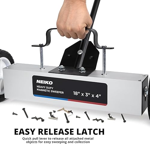 Vista 39 de Neiko - herramienta barredora de metales magnética de alto rendimiento de 24 pulgadas con altura ajustable de liberación rápida.