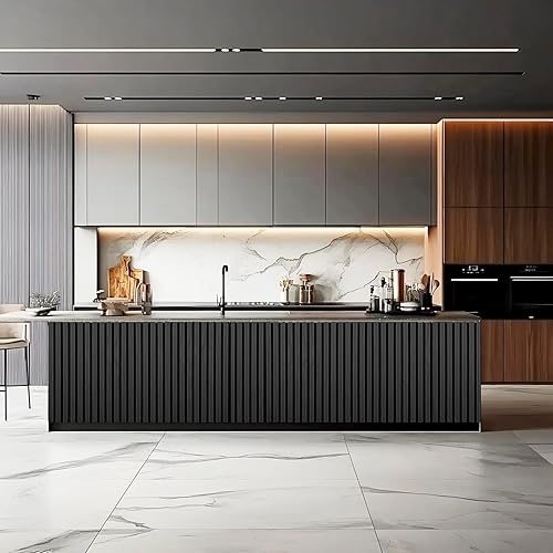 Miniatura 5 de Paneles de pared acústicos de madera de 94.5 x 23.6 pulgadas, paneles de pared 3D flexibles insonorizados, panel de listones de madera para