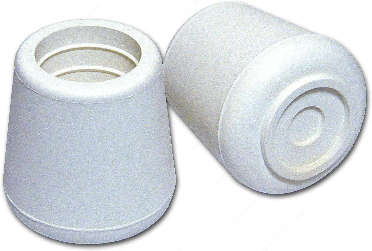 Rubber Leg Tip (50 pieces) 7/8", White