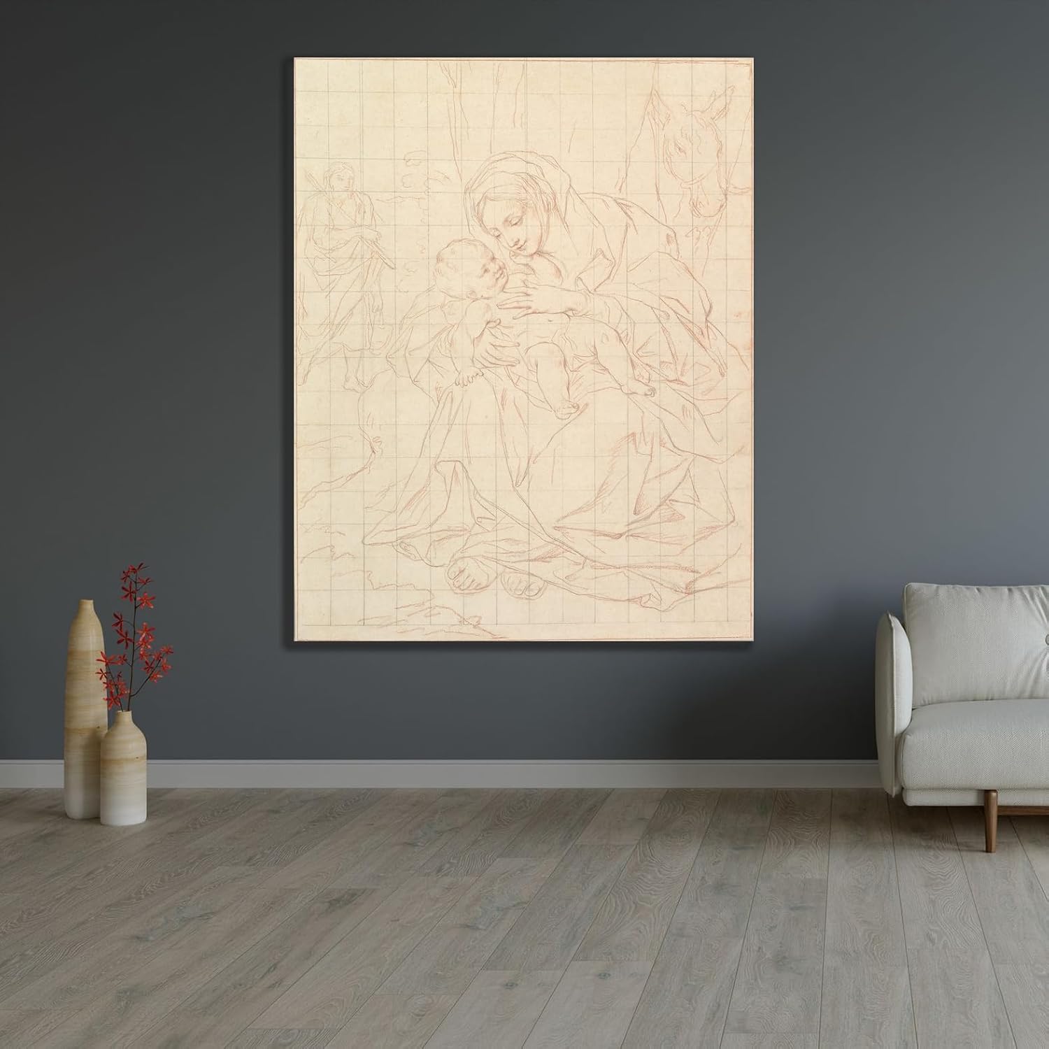 ArtDirect Rest on the Flight into Egypt (mid-18th-late 18th century) Unframed Art Print Giclee Poster by Anton Raphael Mengs - Ready for Framing with Customization Sizes 8x10, 11x14, 16x20, 24x30, 36x46 and 47x60 inches