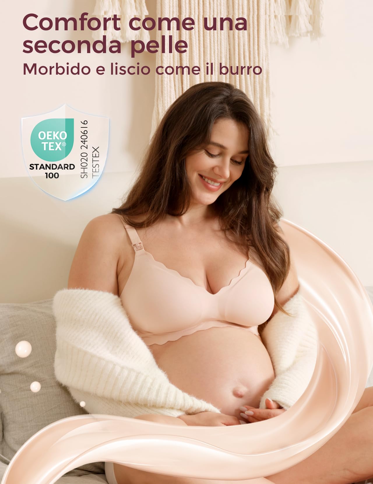 momcozy Reggiseni Allattamento, Reggiseno Gravidanza Premaman Senza Cuciture, Wireless, con Supporto Classico Jelly Strip