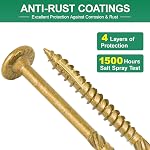 FMhotu 2-7/8 Inch Heavy-Duty Outdoor Wood Screws Assortment Fastener Kit, 50Pcs Star Drive Deck Screws, Rust Resistant Timber Screws for Timber/Log/Landscaping Wood (#14 x 2-7/8" Tan)