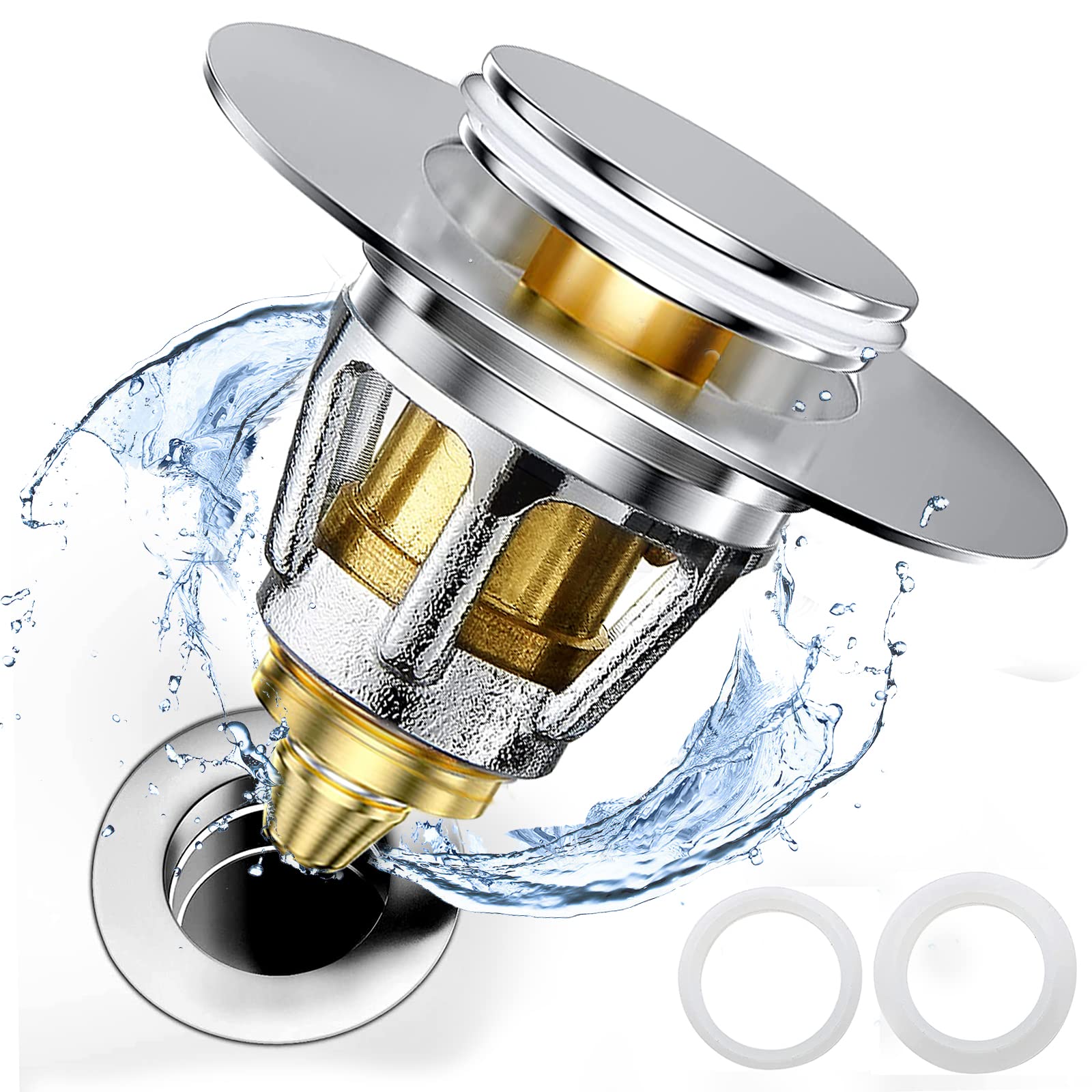 See full amazon price history chart for Upgraded Bathroom Sink Stopper, 1.08"-1.38" U.S. Standard Sink Drain Strainer, with Universal Push Type Bounce Core Drain Plug, Pop Up Bathtub Sink Drain Stopper with Filter Basket Upgraded Bathroom Sink Stopper, 1.08"-1.38" U.S. Standard Sink Drain Strainer, with Universal Push Type Bounce Core Drain Plug, Pop Up Bathtub Sink Drain Stopper with Filter Basket (B09KTBLXSB) Amazon Price History, Amazon Price Tracker