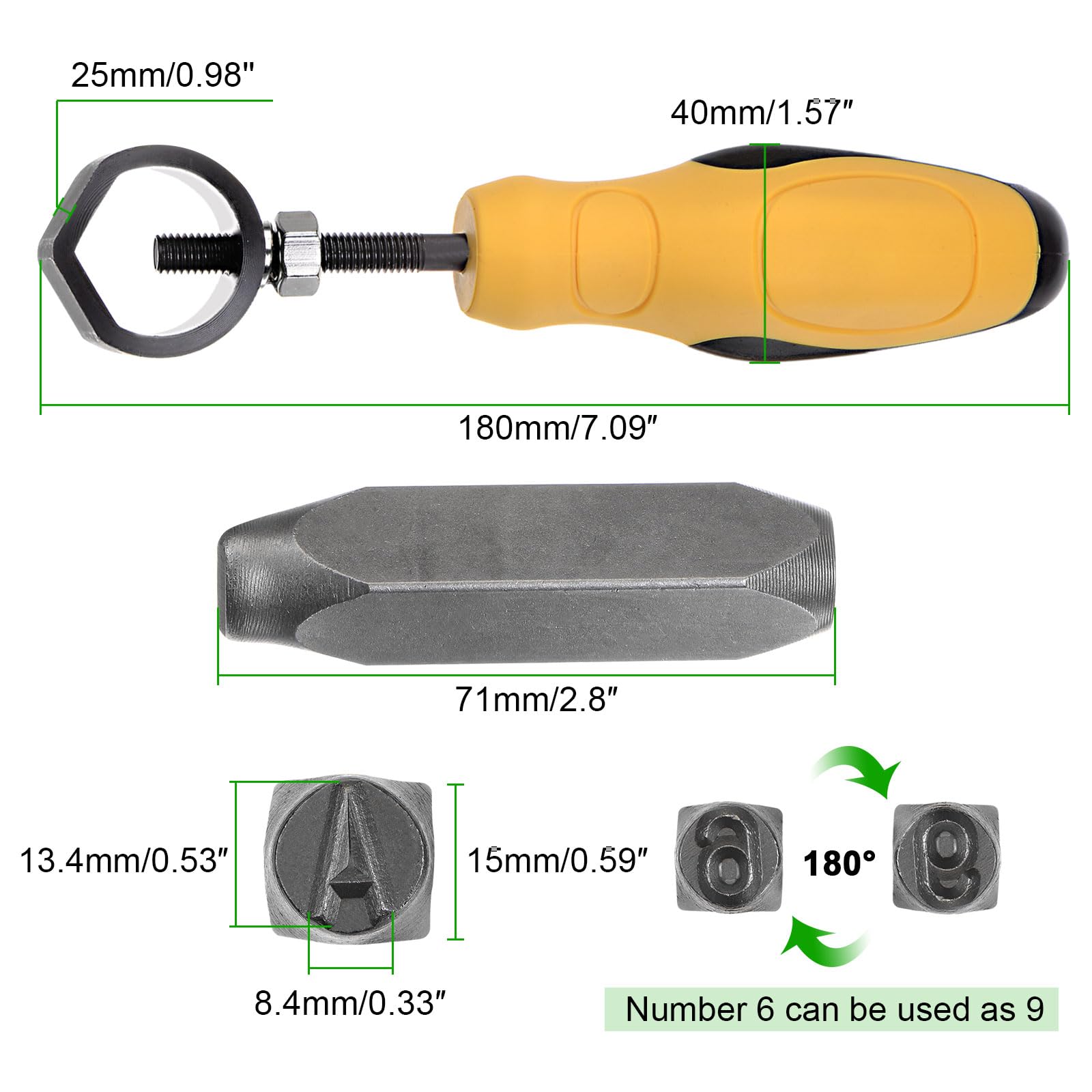 QUARKZMAN 36pz Metallo Stampaggio Kit 31/64" (12,5 mm) (AZ, 0-8,"&" Simbolo) Acciaio Lettera Pugno Premere Utensile con Supporto per Timbro su Metallo, Plastica, Legno, Pelle, Argento