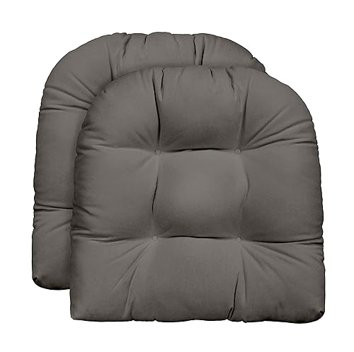RSH DECOR: Tufted U-Shape Wicker Seat Cushions Set of 2