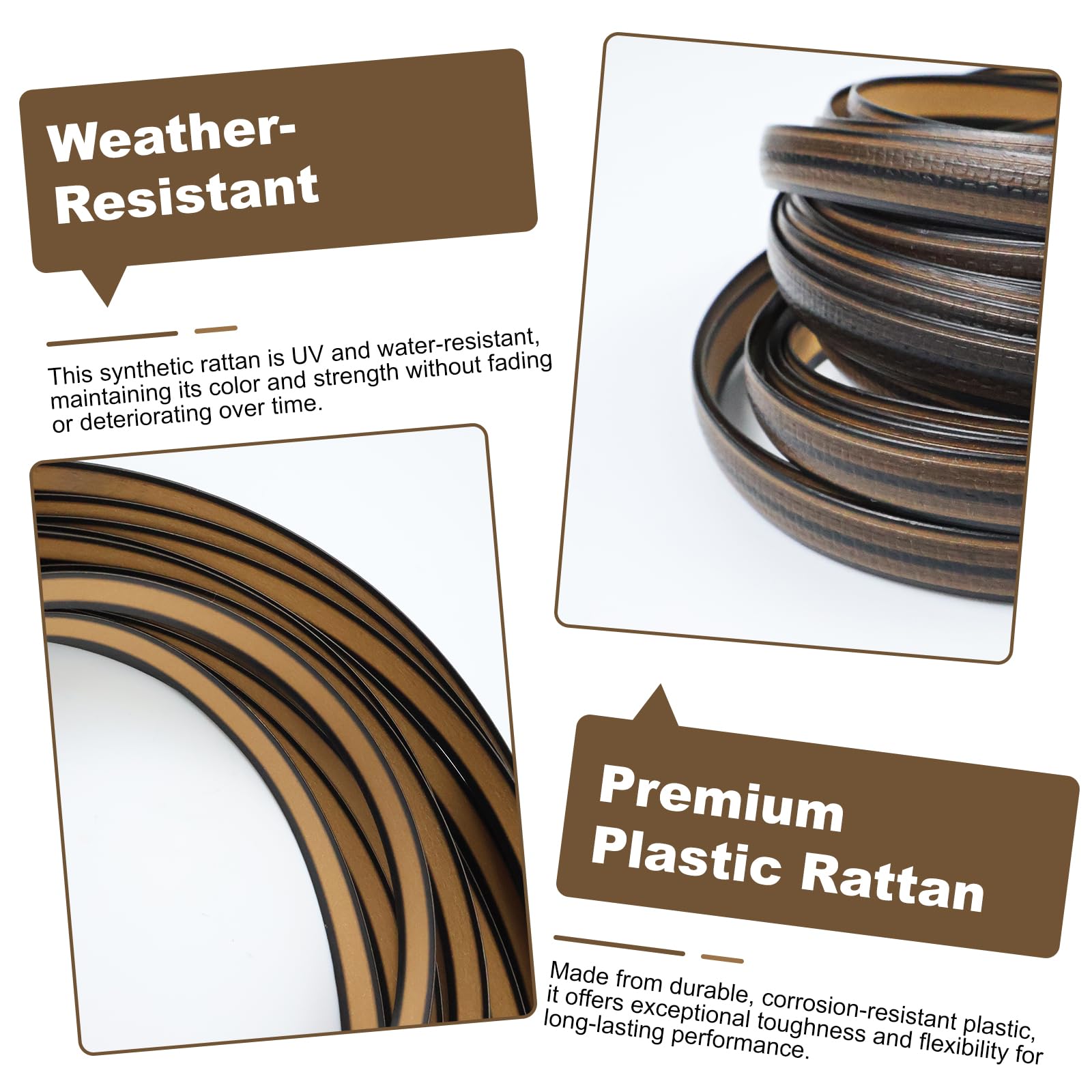 LukLoy 18m Plastikgeflochtenes Rattan-Reparaturmaterial Reparaturmaterial für Rattanflechtgeflecht für das Flechten und Reparieren von Rattan-Stühlen, Tischen, Körben