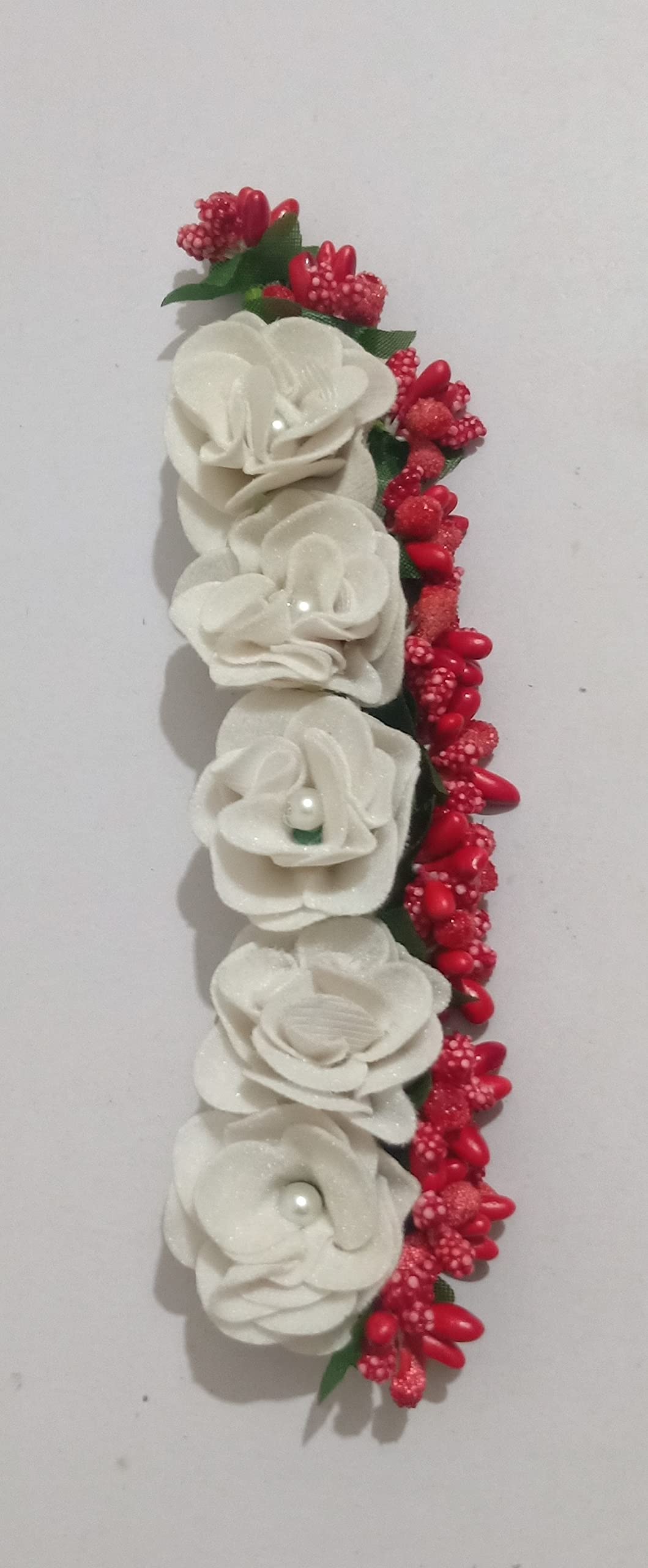 VARNI ENTERPRISE Hair Pins Styling Clips For Women Girls Fashion Accessories Party Jewelry (SP-BB-01 RED POLENS WHITE FLOWER)