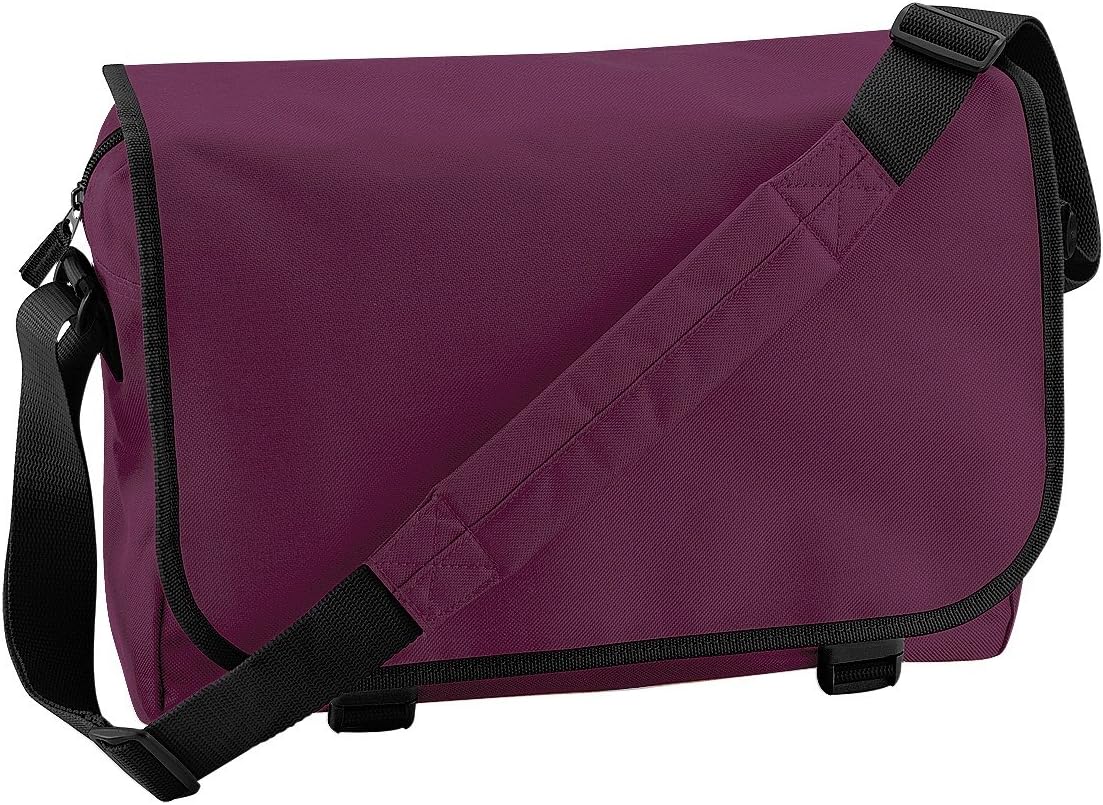 BagBase Adjustable Messenger Bag (11 Liters) (One Size) (Burgundy)