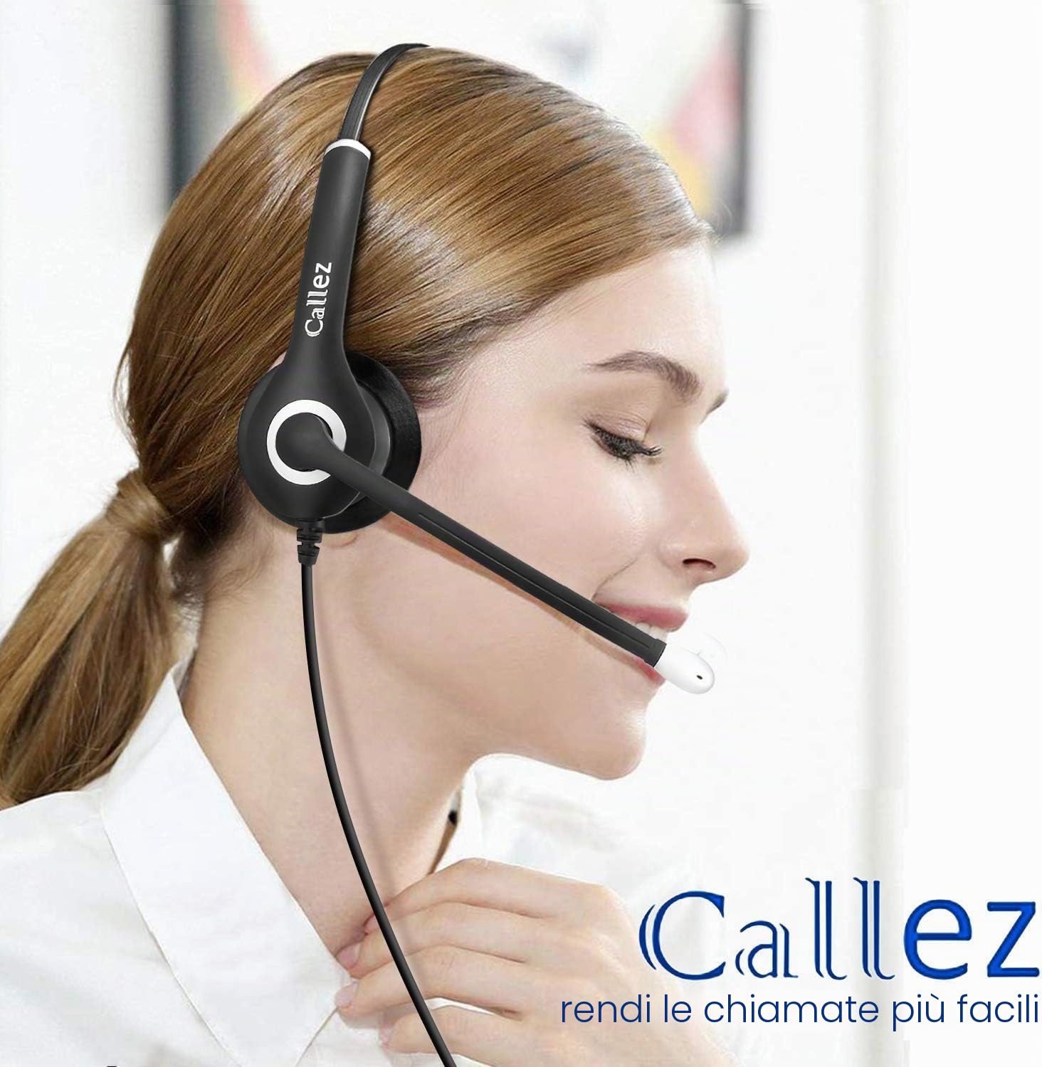Cuffie PC Telefono Cellulare con Microfono Cancellazione del Rumore, Auricolare PC 3,5mm USB C per Computer Smartphone Laptop, Business Ufficio, Skype Zoom Seminario Web, Chat Chiare, Ultra Comfort