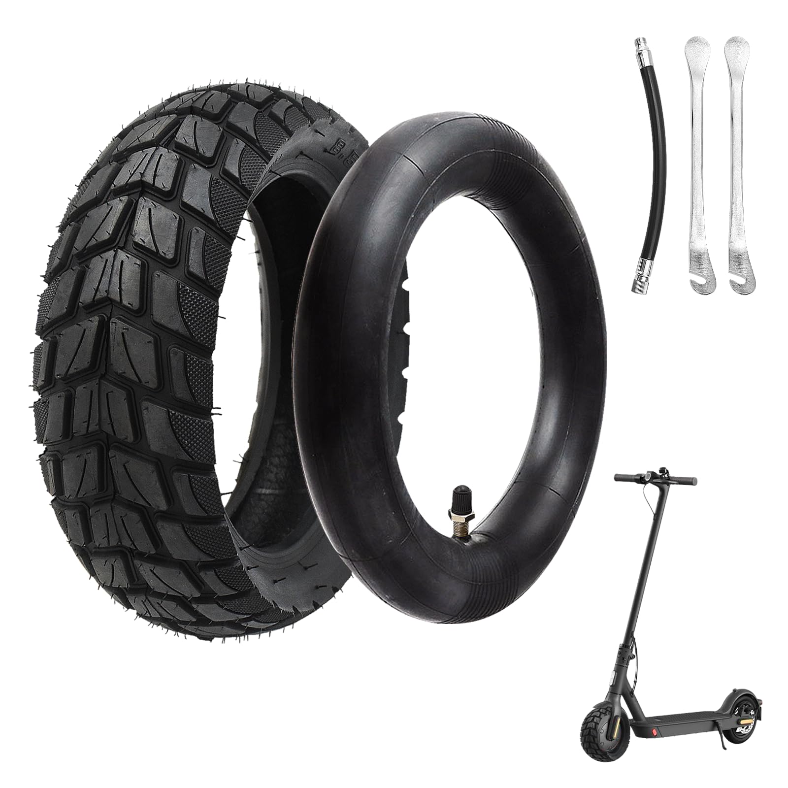 Surplex 2 Pack 8.5x2 Inch Electric Scooter Tyre and Tube Set for Mijia Xiaomi M365/M365 Pro/1S - Anti-Slip Replacement Wheel with Butyl Rubber Inner Tubes & Metal Crowbar Tool & Inflation Line