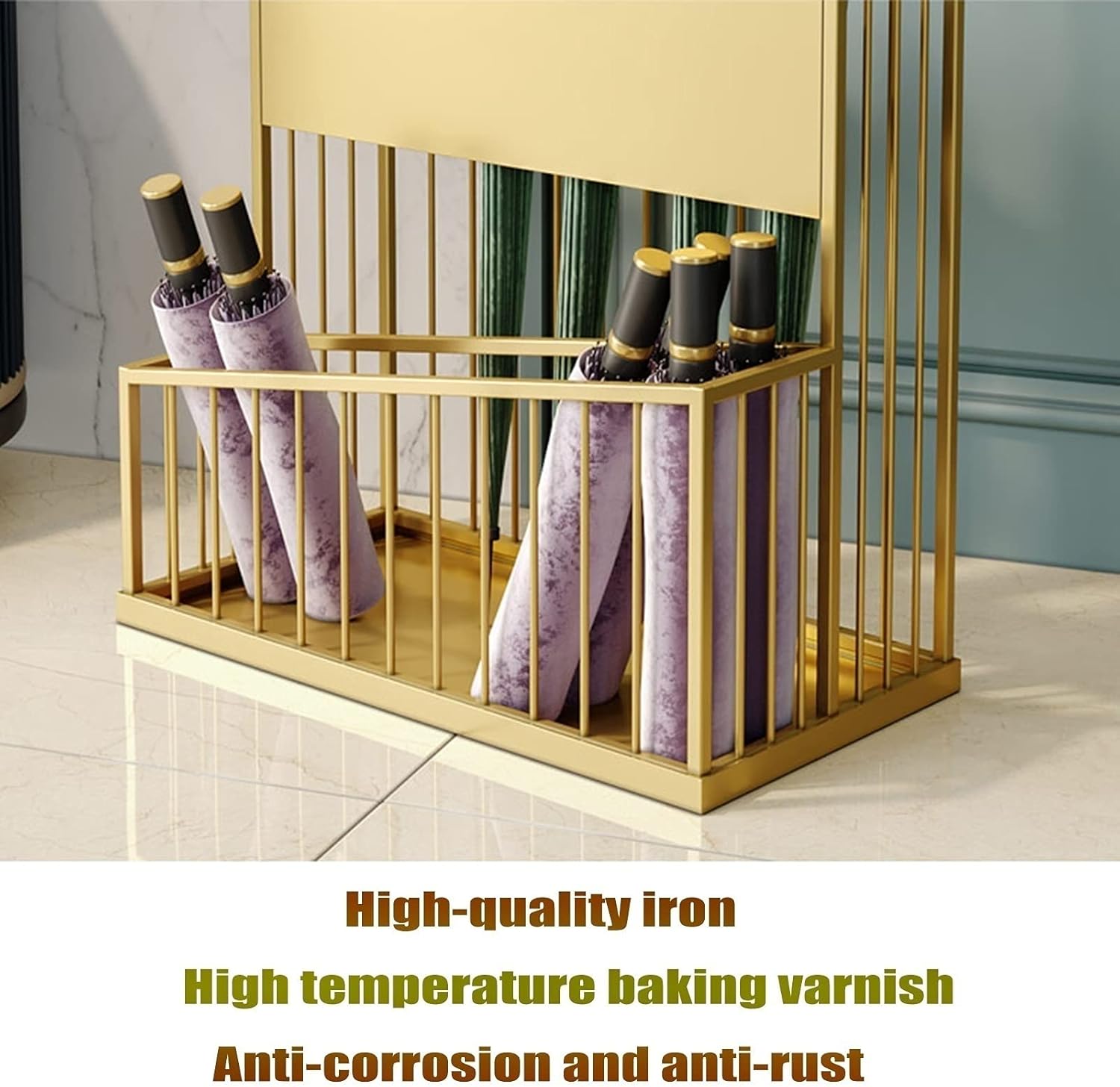 Black Metal Umbrella Holder, Large-Capacity Commercial Umbrella Holder for Hotel Offices, Entrance Umbrella Organizer - 12-34 Umbrellas