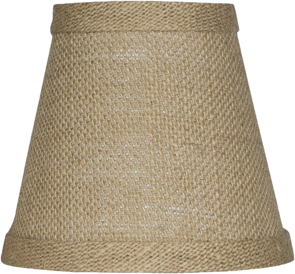 Urbanest Chandelier Lamp Shade 3x5x4.5", Hardback, Clip On, Burlap