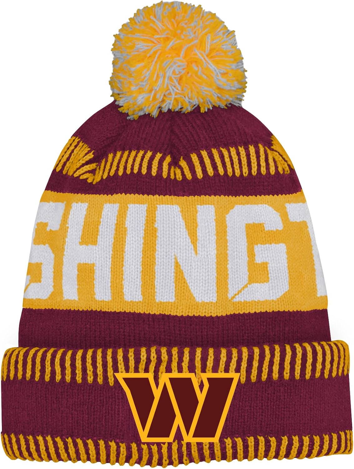 NFL Kids Youth 8-20 One Size Team Color Primary Logo Official Sports Tech Knit Cold Weather Football Pom Beanie Hat - Image 2