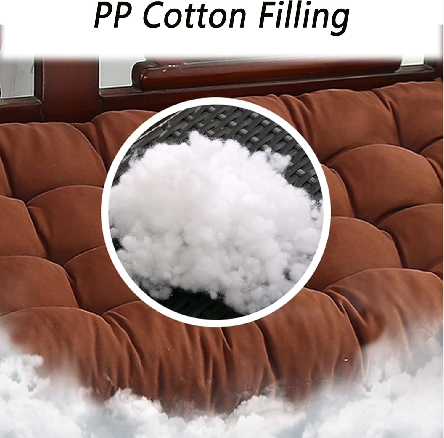 プレミアム 7.6 cm 厚 ベンチクッション 防水 ガーデン ラブシート パッド 2 3人掛け ベンチ 屋内/屋外 テラス 家具