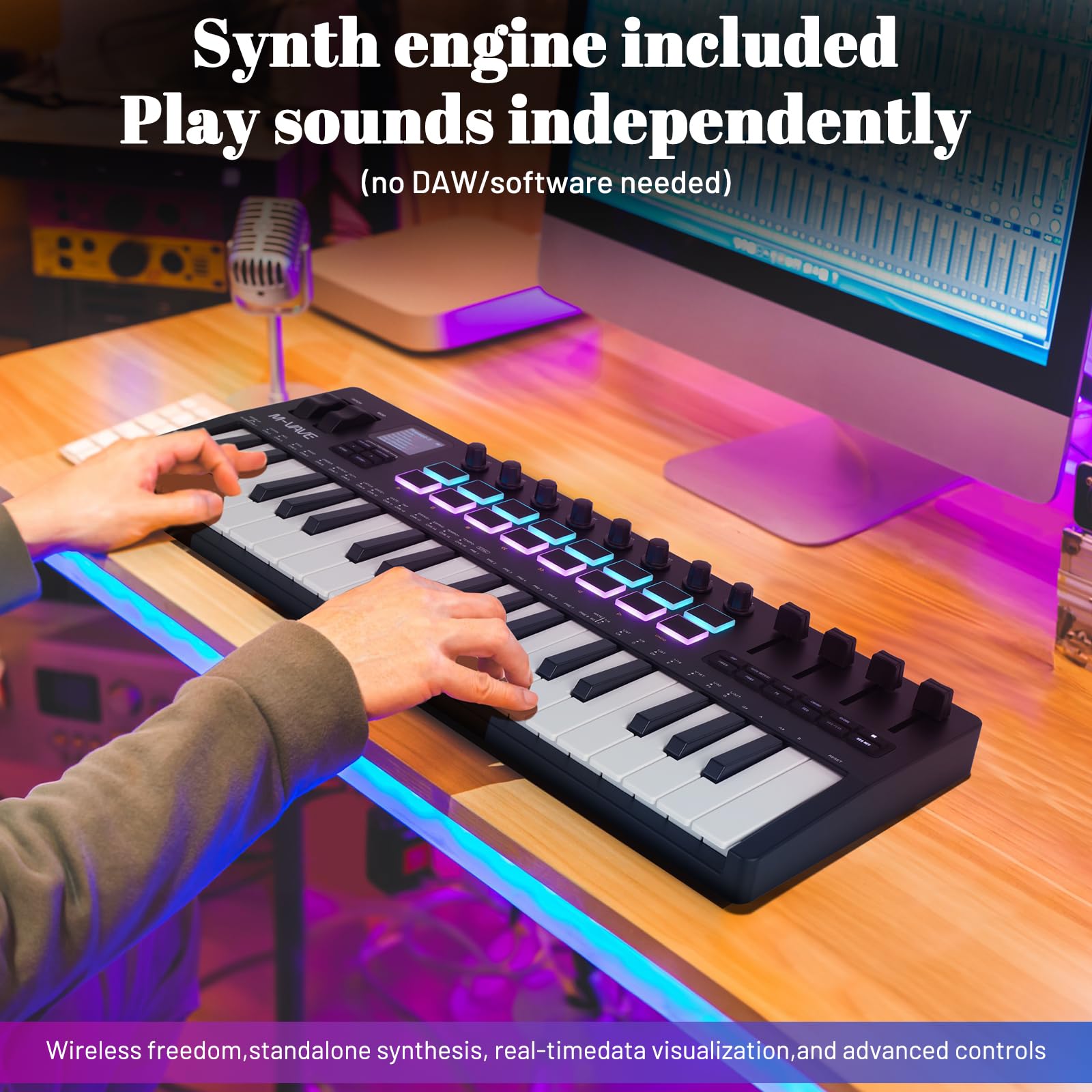 Amazon.com: M-VAVE 37 Key USB MIDI Keyboard Controller With 16