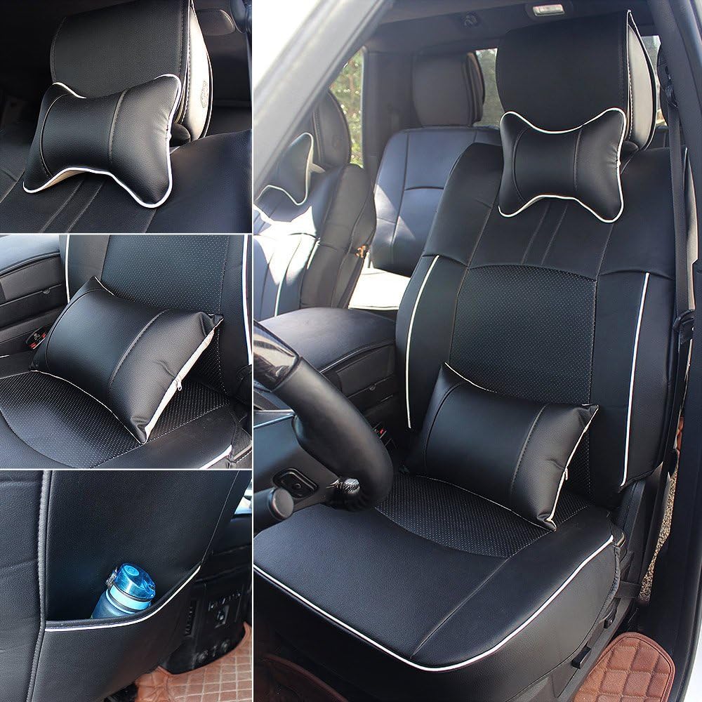 Fly5D PU Leather Car Seat Covers Front Rear Seat Cushion