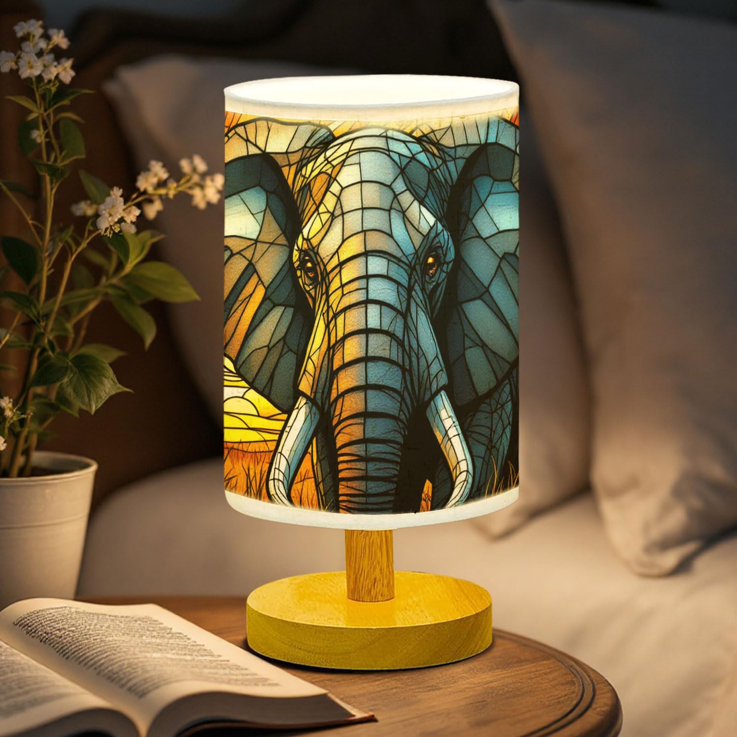 44memory Elephant Table Lamp LED 3-Color Pressed Bedside, Elephant