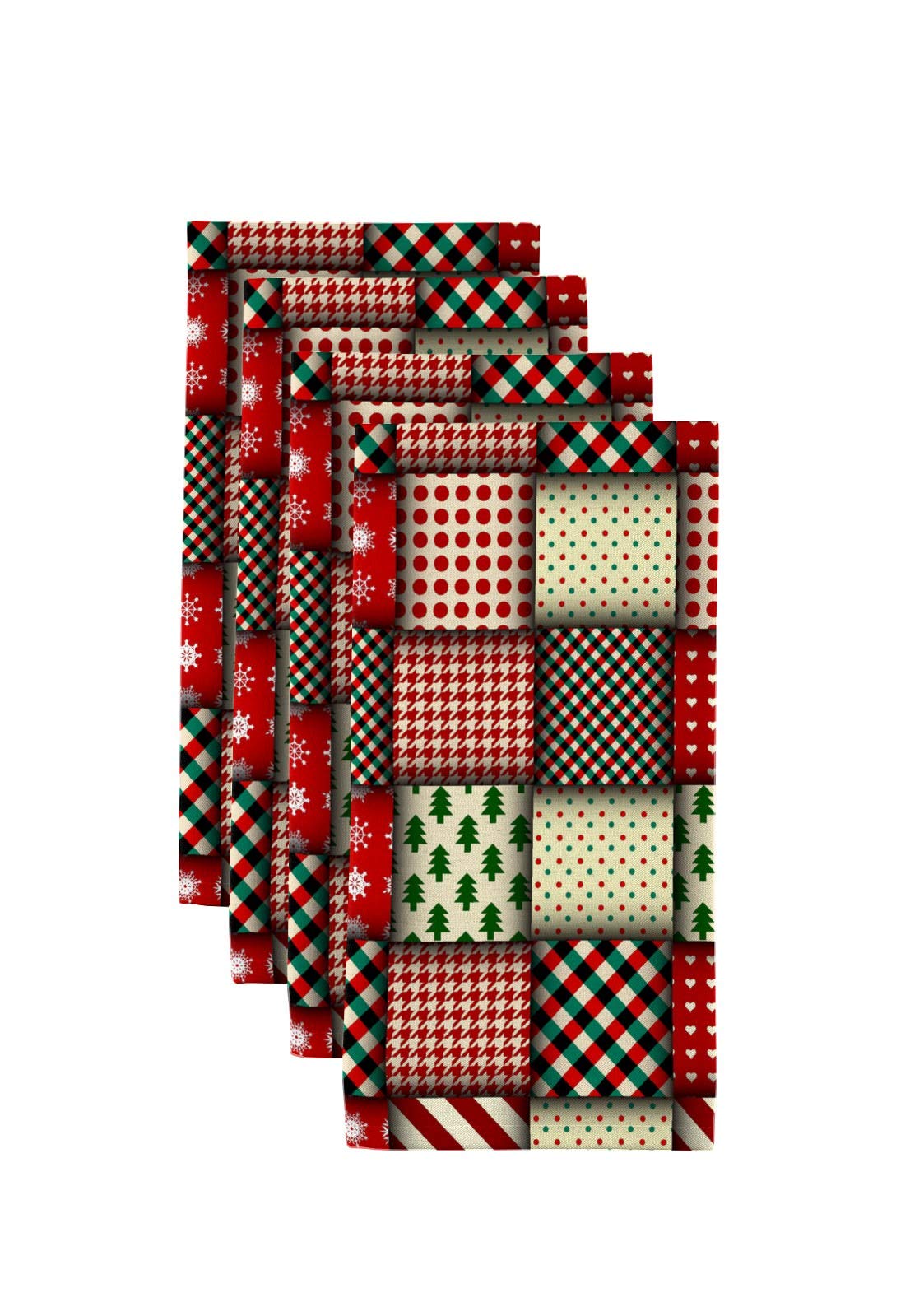 Fabric Textile Products Christmas Quilt Napkins 18