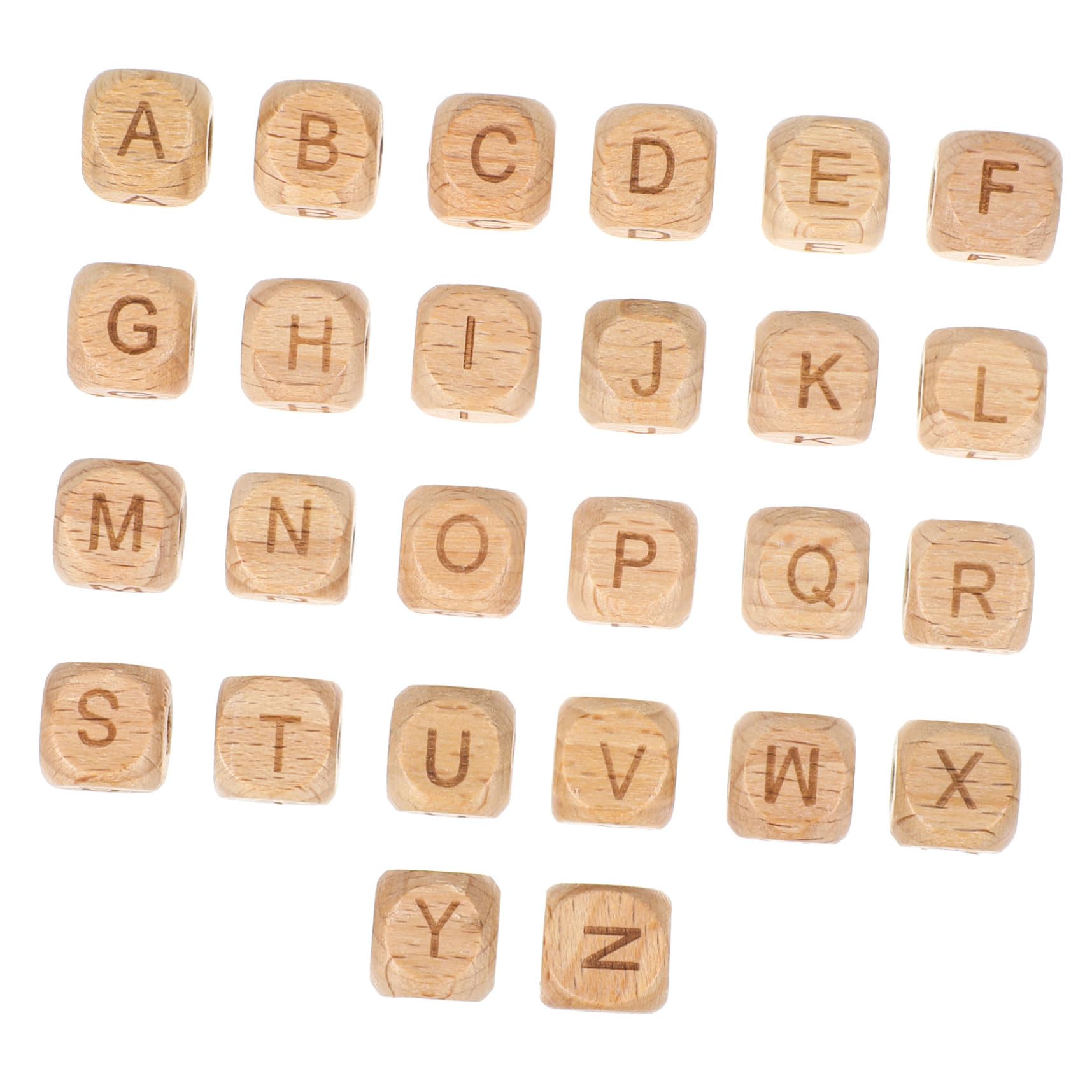 Cuentas de Letras de Madera Cuadradas para Manualidades, Artesanía Diy, 260 Piezas, Color Natural, para Pulseras y Decoración Educativa, Aptas para Niños y Proyectos Creativos