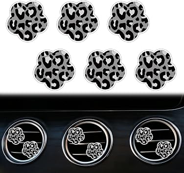 6 Pcs Flower Air Vent Clips, Cute Sunflower Flower Car Air Fresheners Vents Clips Funny Car Diffuser Vent Clips Car Interior Decor Charm Cute Car Accessories Car Decoration for Women Black