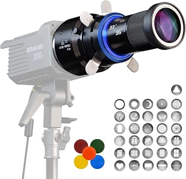 DF DIGITALFOTO Conical Snoot Optical Snoot Strobe Flashlight Portrait Cosplay Photography Lens with Bowens Mount for 31Gobos Aputure Amaran 60D/XS/100X/D200D/X Godox SL60 and More Not for Flash