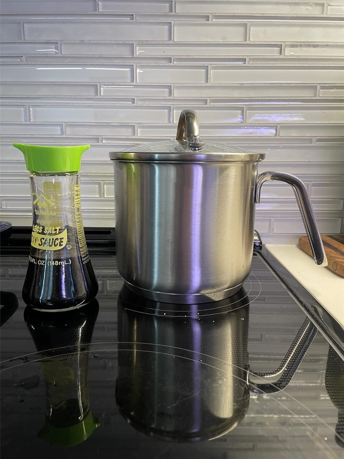 8 Cup Saucepan With Glass Lid,1.5QT Multipurpose Small Pasta Pot with Insert Steamer Basket for Boiling Sauce, Gravies, Pasta, Noodles