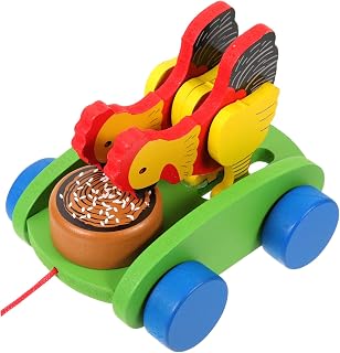 CIYODO 1Pc Criança Brinquedo Carro Conjuntos De Brinquedos Para Crianças Modelos De Carro Educação Precoce Brinquedo Desenhos Animados Crianças Brinquedo De Madeira Criança Frango