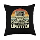 Retro Programming Lifestyle Coder Throw Pillow