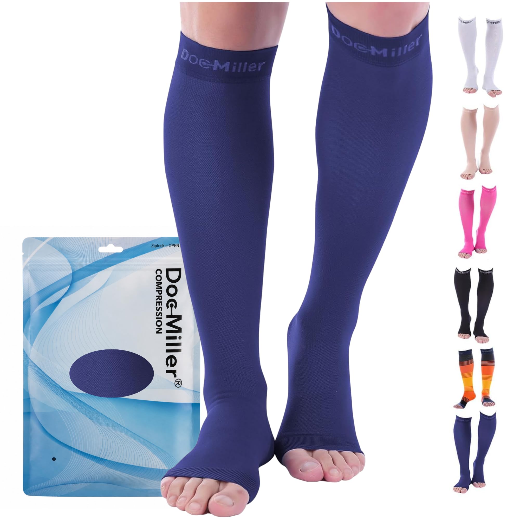 Doc Miller Open Toe Compression Socks
