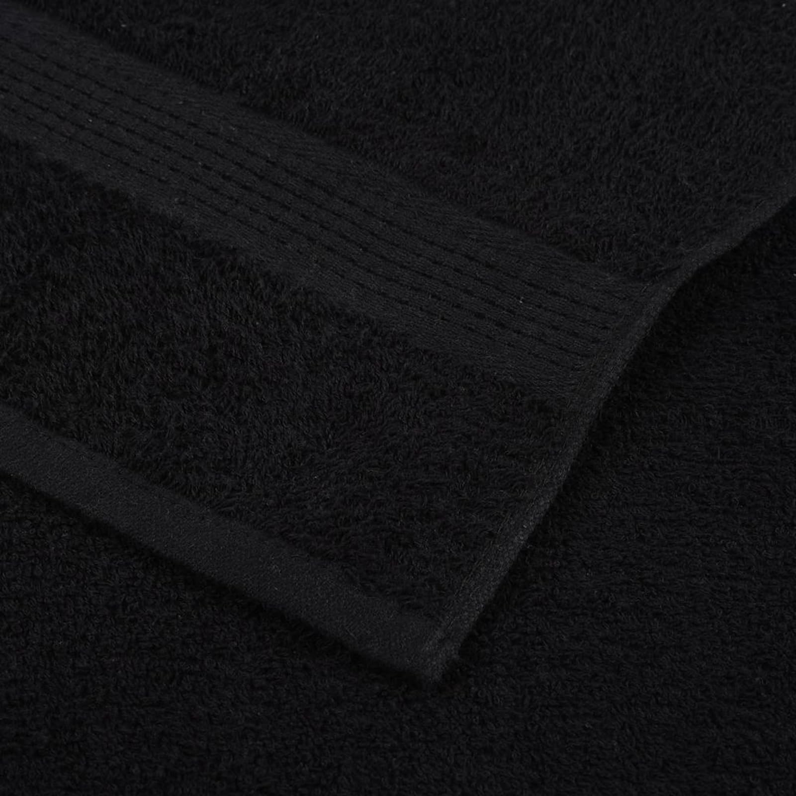 Tidyard Asciugamani Ospiti, Set da 10 Pezzi Neri 30x50 cm, 100% Cotone 360 g/m², Morbidi e assorbenti, con Anello per Appendere, per Bagno e casa