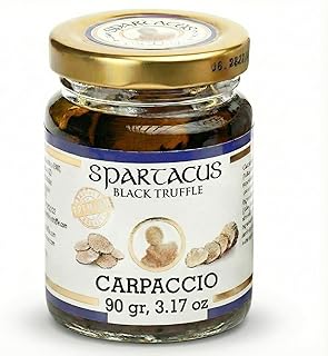 Spartacus Black Truffle Carpaccio 90g – Sliced Truffles in Extra Virgin Olive Oil – Gourmet Holiday Delicacy for Pasta, Risotto, Pizza & Seasonal Fine Dining – Perfect for Festive Delights