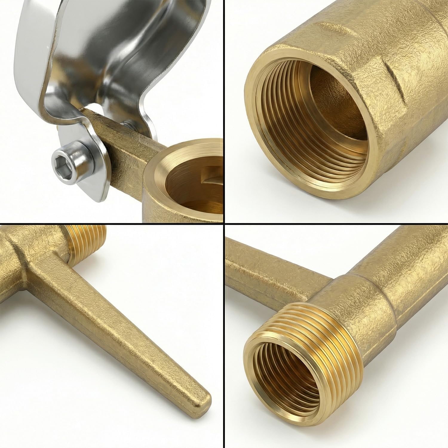 QWORK 2 Sets G3/4 BSP Brass Quick Coupler Valves – Compatible Keys for Lawn, Garden & Irrigation Systems