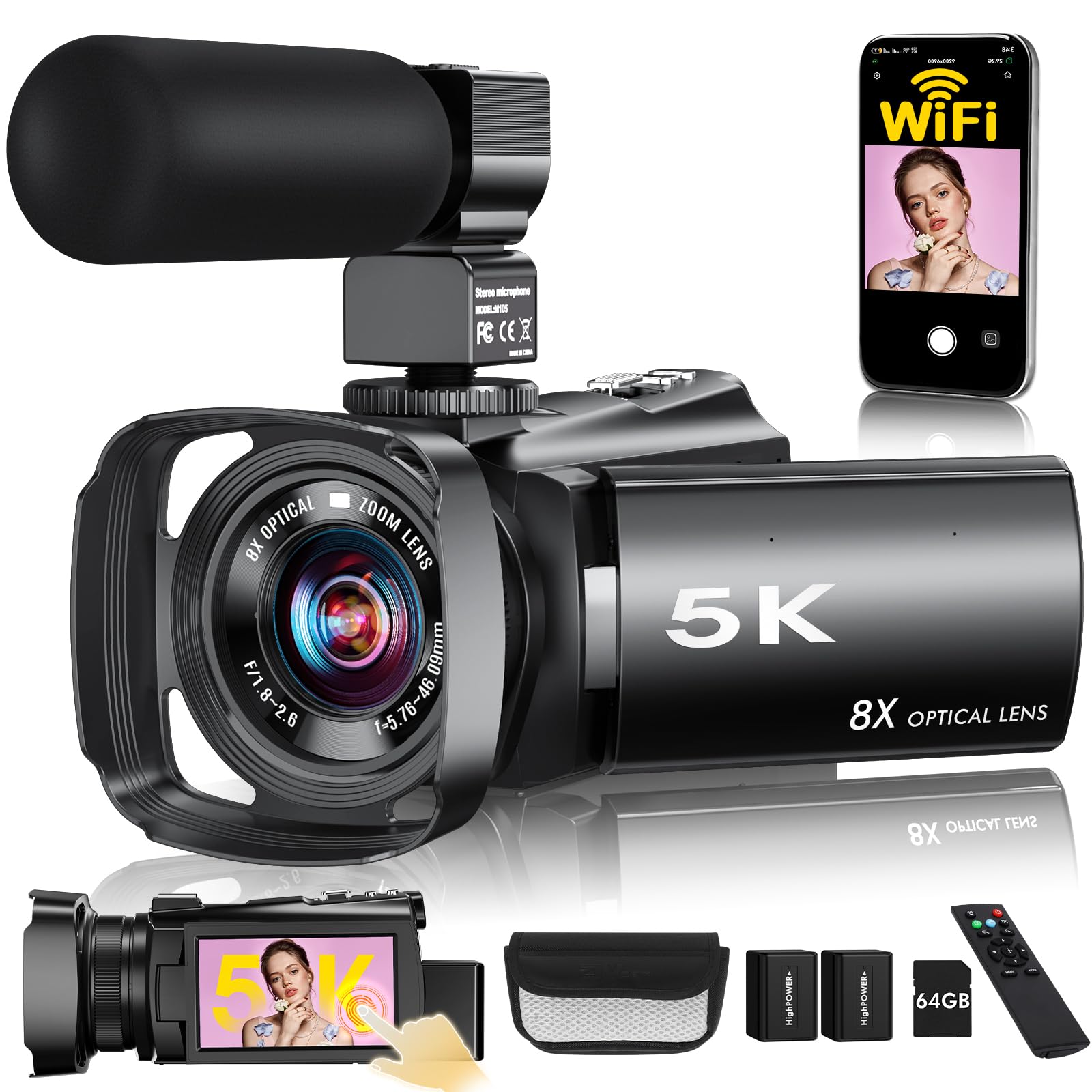 Anteam 5K Video Camera Camcorder,