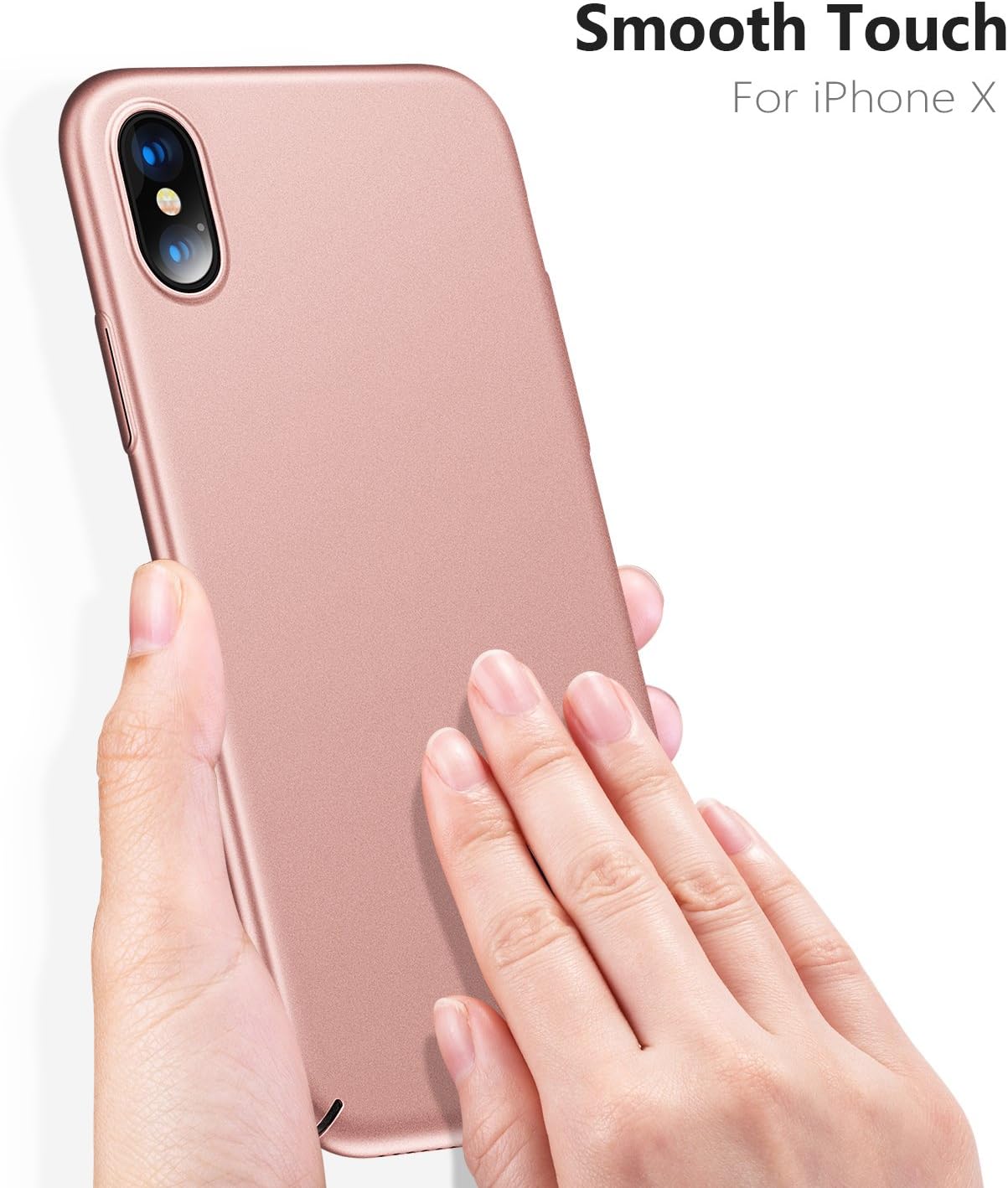 TORRAS Slim Fit iPhone X Case 2017 (ONLY), Hard Plastic PC Ultra Thin Mobile Phone Cover Case with Matte Finish Coating Grip Compatible with iPhone X (2017), Rose Gold