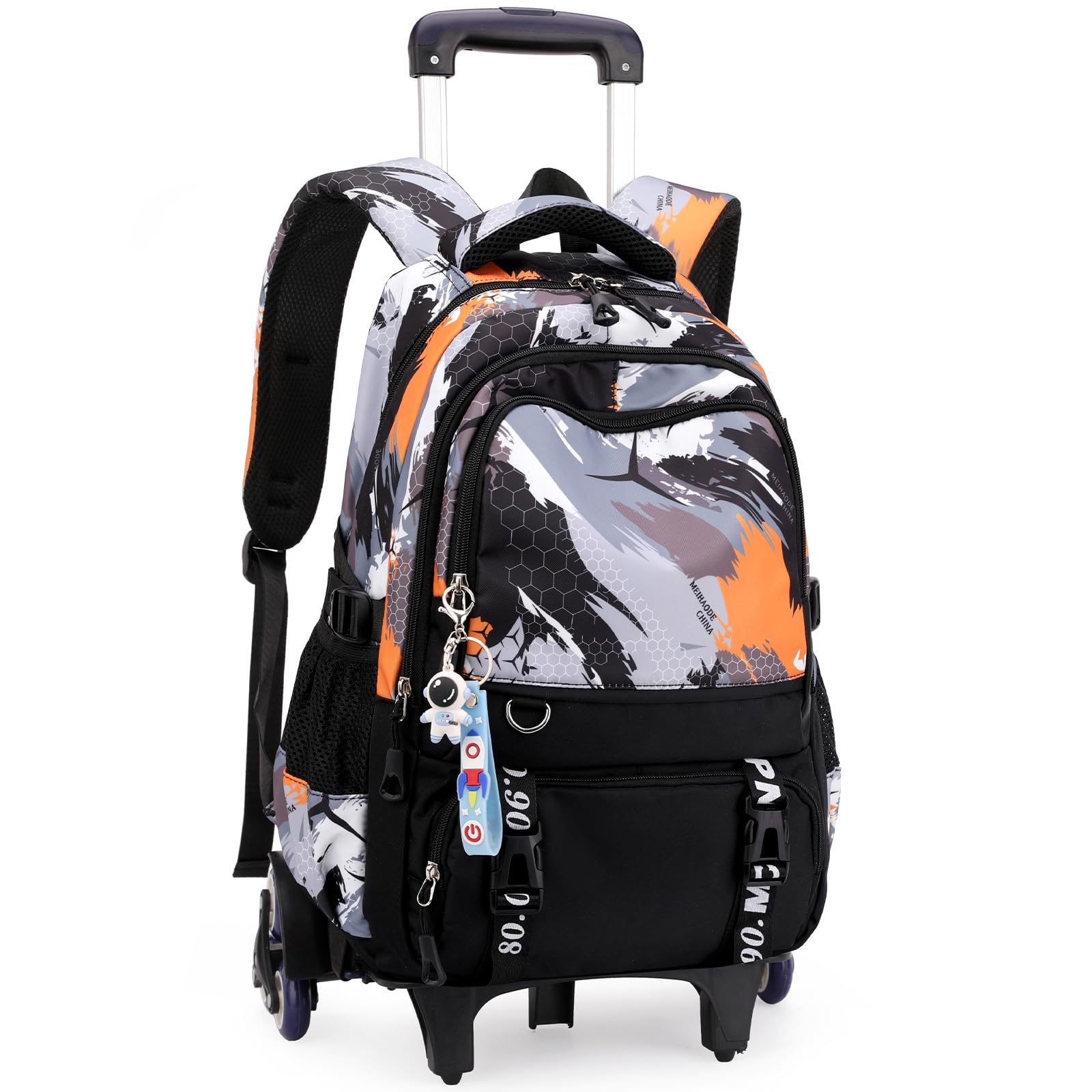 Amythe Zaino Scuola Trolley per Ragazzi Medie e Superiori 6 Ruote | 2 in 1 Zaino Casual con Ruote alla Moda per Bambini e Adolescenti, 16" Zaini con Rotelle per Ritorno a Scuola e Viaggi