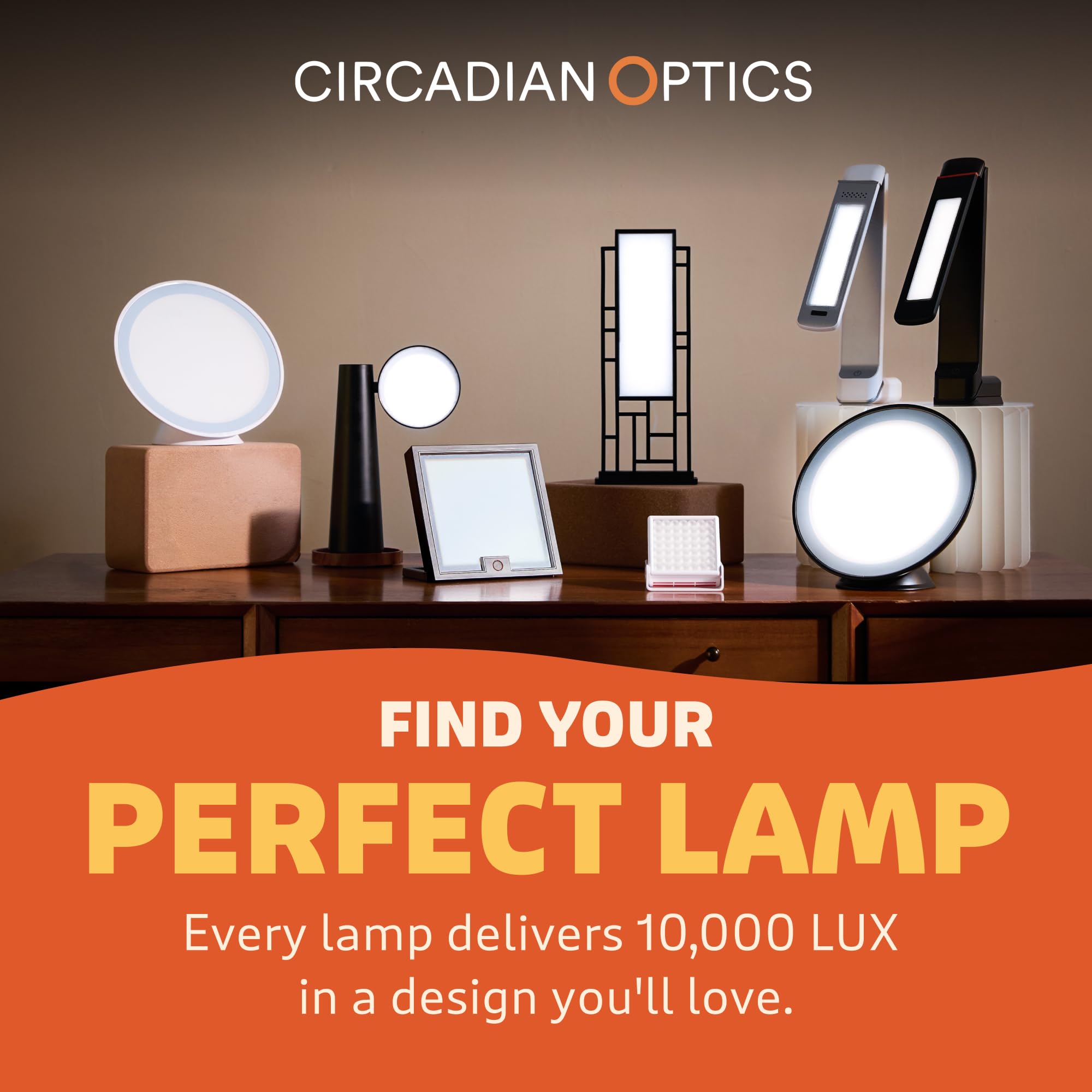 Circadian Optics Lampu - Lámpara de terapia de luz brillante | Como se ve en Shark Tank | Potente brillo de 10.000 LUX | Color de 5500 K imita el sol del mediodía | Rayos de espectro completo | Mejora
