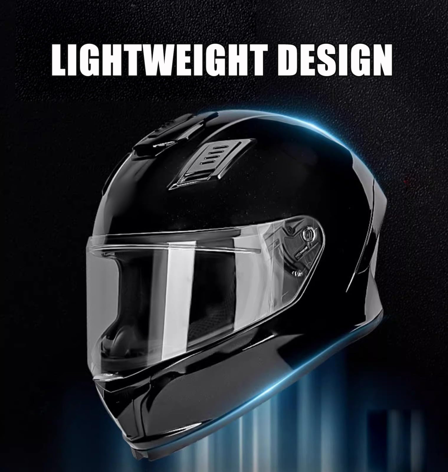 Kask motocyklowy z certyfikatem ECE integralny kask motocyklowy kask na skuter kask ochronny przenośne okulary z dużym płetwą ogona F, M (53-54 cm)