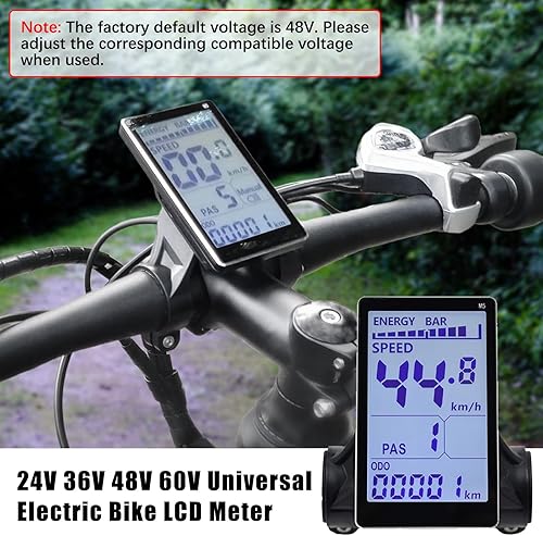 Miniatura 2 de Pantalla LCD de bicicleta eléctrica, pantalla de medidor de panel M5 de scooter de 5 pines E con conector impermeable, pantalla de panel de control