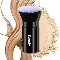 Vista 10 de Brocha de maquillaje Kabuki para la cara, retráctil, cepillo Kabuki de viaje, portátil, impecable para base, rubor en polvo, bronceador, pulido
