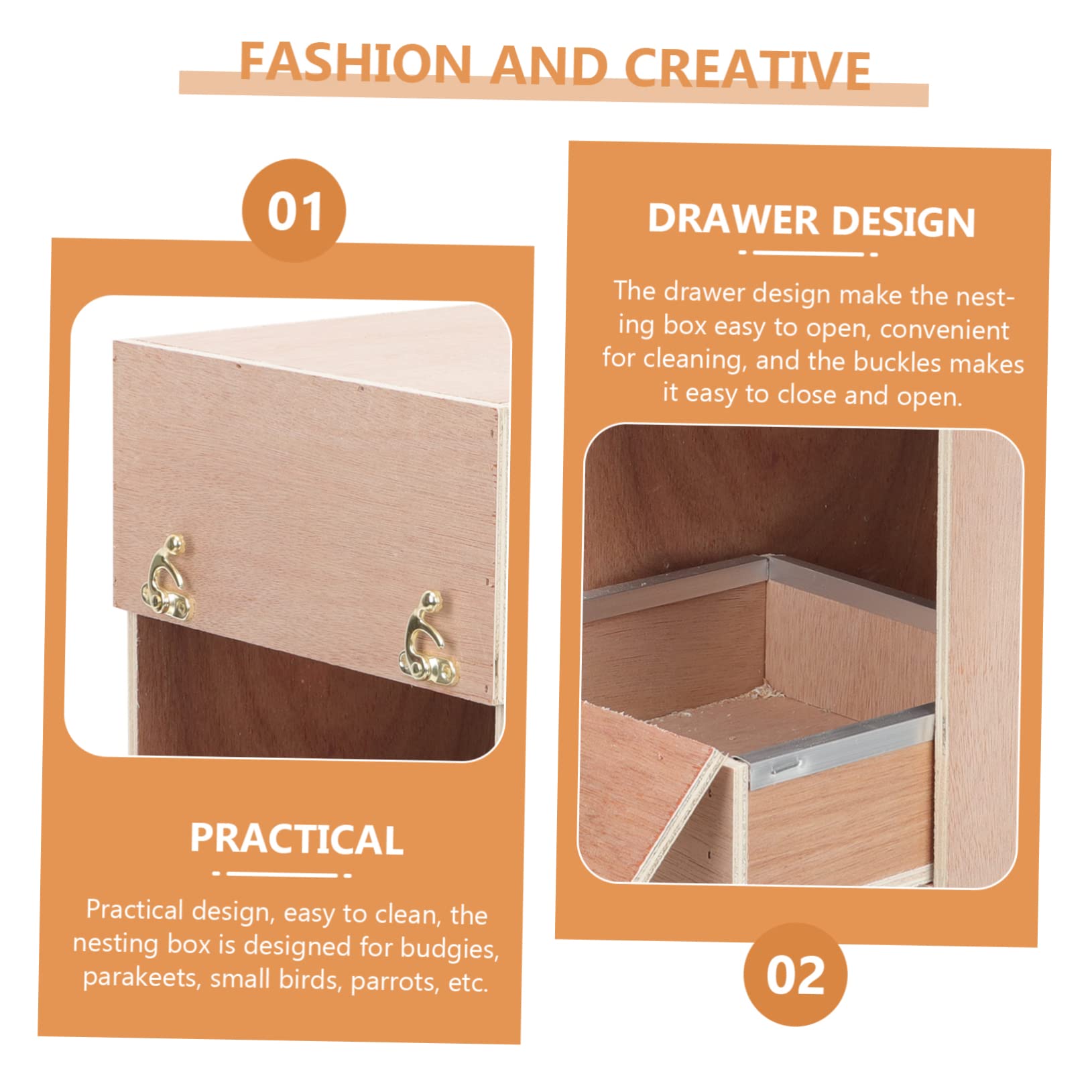 DOITOOL Caja Nido De Hábitat De Loros Loro Dormir Casa Ventana Casas De Pájaros para Nido De Periquitos Cabaña para Dormir Periquito Loro Suministros De Madera Vertical