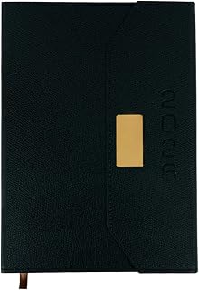 2026 Daily Monthly Planner - Calendar, January - December 2026, 100GSM Thick Paper, Leather Cover, Planner with Hourly Schedule,6.1" x 8.2", Daily Inside Page - Monthly Inside Page, Pen Holder, Bookmarks (Black)