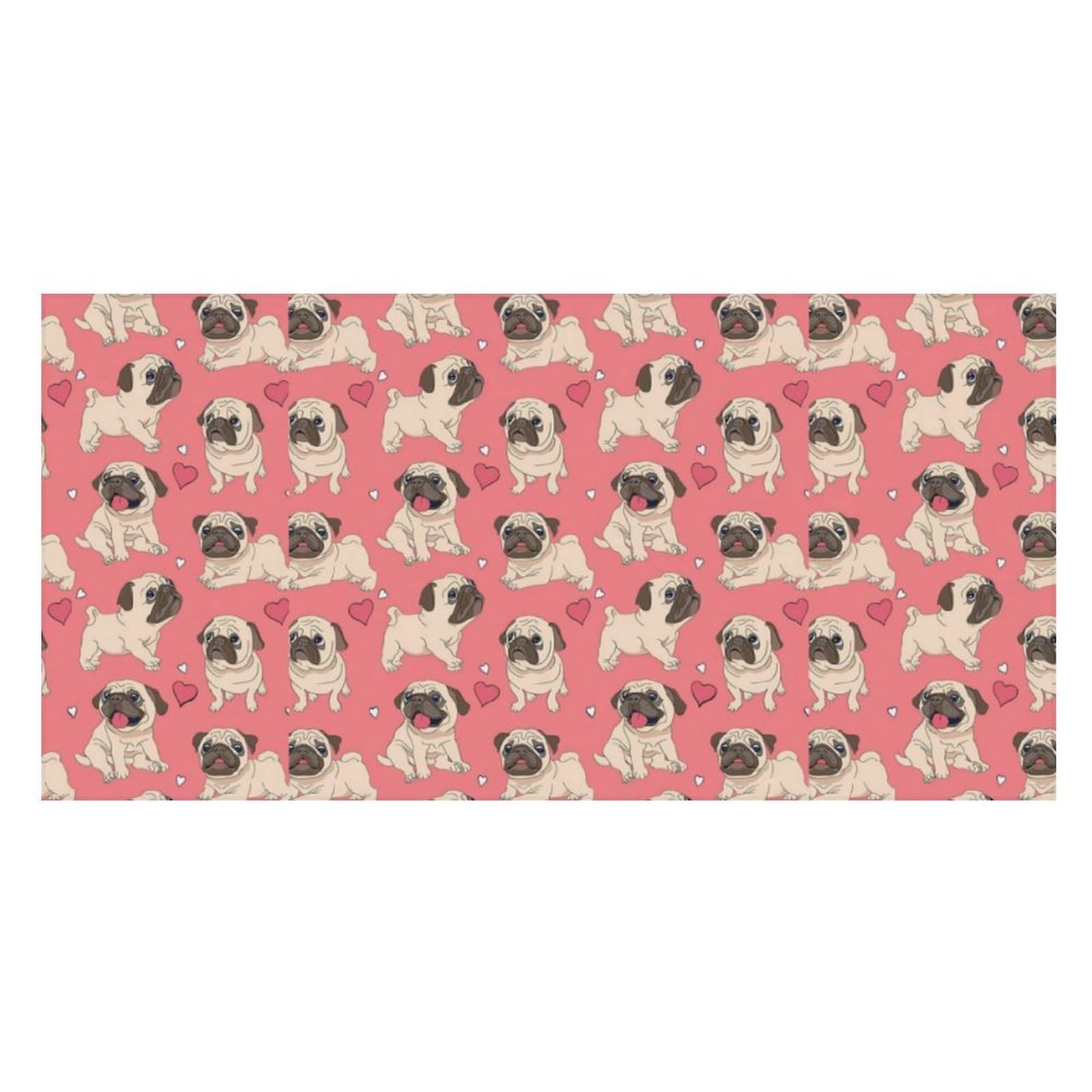 LWORZIIB Beach Towel, Pug And Pink Background Bath Towel, Pool Towel Great for Gym Swimming 80 X 160cm